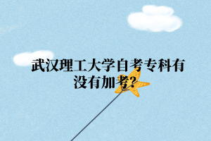 武漢理工大學(xué)自考專科有沒有加考？