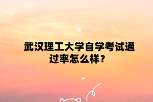 武漢理工大學(xué)自學(xué)考試通過(guò)率怎么樣？