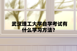 武漢理工大學自學考試有什么學習方法？
