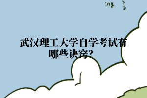 武漢理工大學自學考試有哪些訣竅？