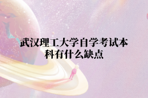 武漢理工大學自學考試本科有什么缺點