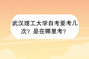 武漢理工大學自考要考幾次?是在哪里考?